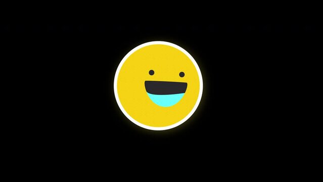 Emoticon cute smile emoji icon loop Animation video transparent background with alpha channel