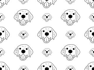 Dog cartoon character seamless pattern on white background