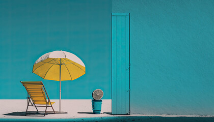 Summer time mood and tone background created with generative AI