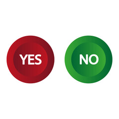 icon with green yes no buttons. Vector illustration.