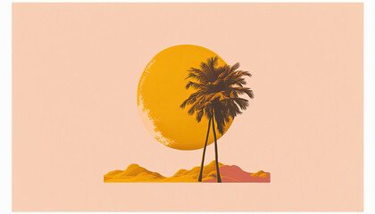 Summer time mood and tone background created with generative AI