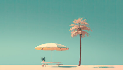 Summer time mood and tone background created with generative AI