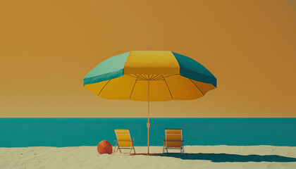 Summer time mood and tone background created with generative AI