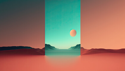 Summer time mood and tone background created with generative AI