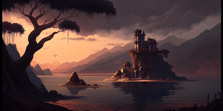 castle penisula created using Generative AI Technology