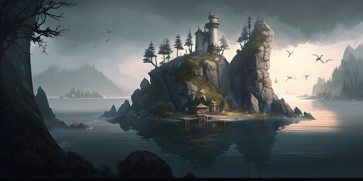 castle penisula created using Generative AI Technology