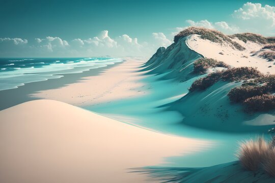 beach created using Generative AI Technology