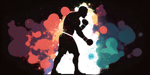 The Perfect Punch: Silhouette of a Boxer Demonstrating Technique
