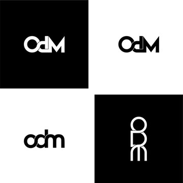 odm initial letter monogram logo design set