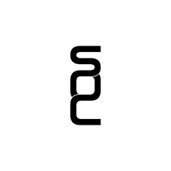 soc initial letter monogram logo design