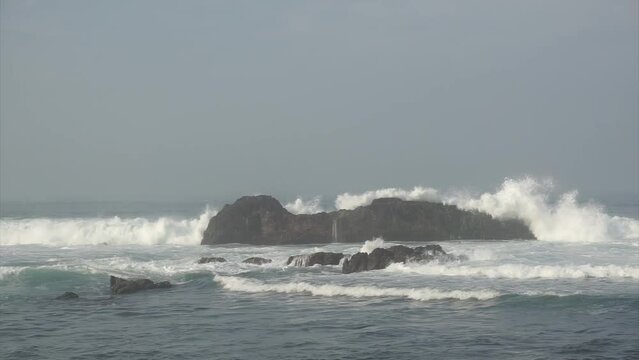 Footage of Papuma beach. Papuma beach is a famous beach located at Jember, East Java, Indonesia.