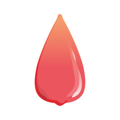 Fototapeta premium Red water drop, wine or blood in trendy flat 3d icon isolated. Realistic vector illustration. Editable graphic resources for many purposes.
