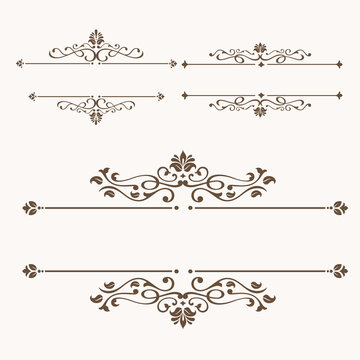 set of borders frames ornamental