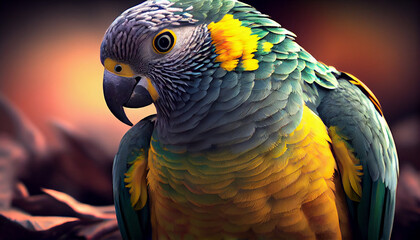 Fototapeta premium Blue and yellow Macaw