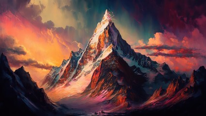 Impressionism Mountain towering