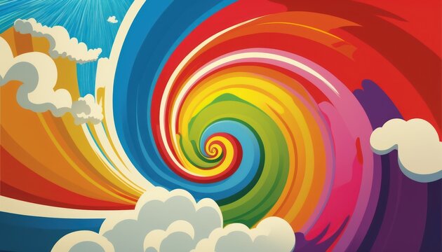 Rainbow swirl, pop-art -dynamic