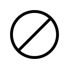 Editable vector stop prohibitions block icon. Black, line style, transparent white background. Part of a big icon set family. Perfect for web and app interfaces, presentations, infographics, etc