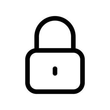 Editable vector lock padlock encryption password icon. Black, line style, white background. Part of a big icon set family. Perfect for web and app interfaces, presentations, infographics, etc