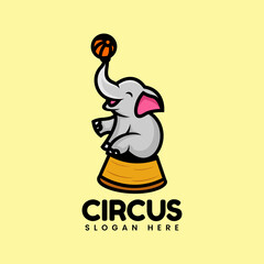 Vector Logo Illustration Circus Mascot Cartoon Style.