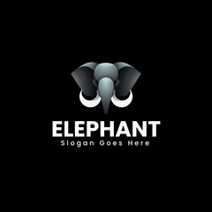 Vector Logo Illustration Elephant Gradient Colorful Style.