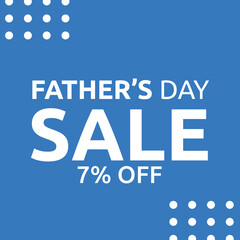 blue tag with circles and Father's day sale