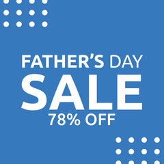 blue tag with circles and Father's day sale