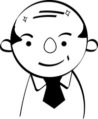 Comic version bald boss character