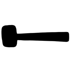 Rubber mallet outline, Hand drawn outline illustration, Construction and Craftsmanship Tool Element