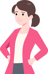 Female Entrepreneur Thinking Flat