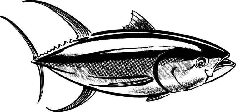 recommend clip art: the vector sketch of the tuna fish