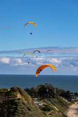 Paragliding on the coast in California