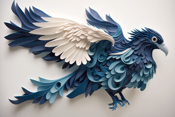 Paper quilling AI art of an Eagle