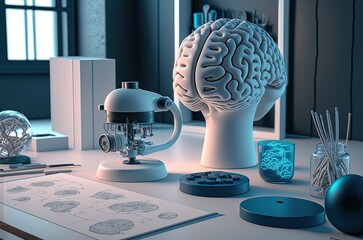 psychology lab with a theme of psychology education made with generative ai
