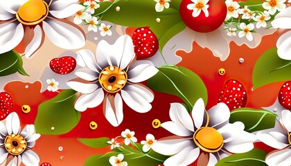 Luxury Floral Fresh Summer Background and Wallpaper, A Classic and Timeless Floral Print Wallpaper Created with Generative AI technology