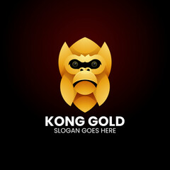Vector Logo Illustration Kong Gold Gradient Colorful Style