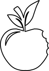 Apple Silhouette Outline Vector