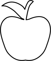 Fototapeta premium Apple Silhouette Outline Vector