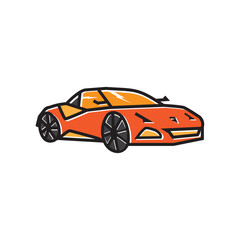 Obraz na płótnie Canvas sedan car icon color line design vector illustration