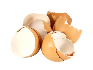 egg shells isolated on white background.