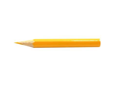 short-handled crayon used for coloring or drawing isolated on white background.