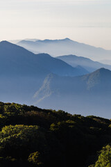 vertical image of mountain landscape in the morning