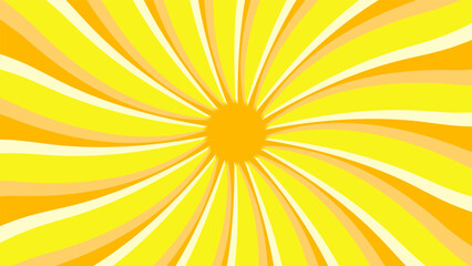 abstract yellow and orange sunburst pattern background for modern pop art graphic design element. shining ray cartoon with colorful for website banner wallpaper and poster card decoration