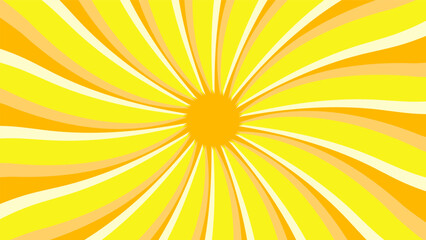 abstract yellow and orange sunburst pattern background for modern pop art graphic design element. shining ray cartoon with colorful for website banner wallpaper and poster card decoration