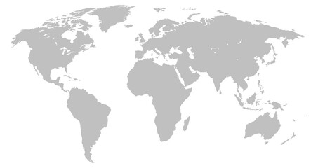 Obraz na płótnie Canvas World map isolated on transparent background png file.