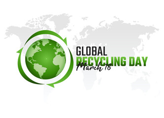 vector graphic of global recycling day good for global recycling day celebration. flat design. flyer design.flat illustration.