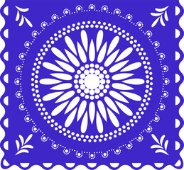 Mexican Papel picado, Fiesta decorations in Cinco de mayo Festival, Blue color party flag PNG