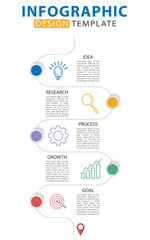 Timeline Creator infographic template. 5 Step timeline journey, calendar Flat simple infographics design template. presentation graph. Business concept with 5 options, gantt vector illustration.