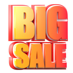 Big Sale Shopping Poster or banner  3d icon and text on transparent,Special Offer Flash Sale campaign
