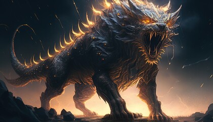 behemoth monster beast digital art illustration