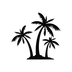 Palm tree logo. Palm tree silhouette design. Palm tree icon vector. Palm tree black simple sign. Palm logo vector. Palm tree design illustration.
